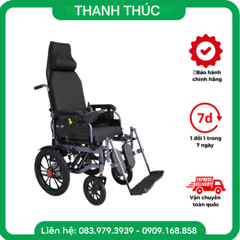 Xe lăn điện LUCASS VX802 – Ngả lưng, nâng gác chân điện, vận hành êm ái