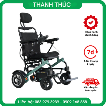 Xe lăn điện cao cấp LUCASS XE-603L – Gấp gọn, ngả lưng có tựa đầu, pin Lithium bền bỉ