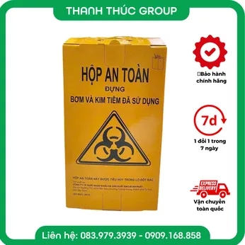 Vỏ hộp giấy - Hộp an toàn đựng bơm và kim tiêm đã sử dụng (T/100c)