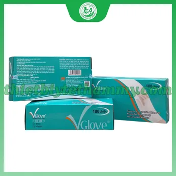 Găng tay y tế có bột VGlove 24cm màu trắng