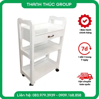 XE ĐẨY DỤNG CỤ GỖ TRÀM MÀU TRẮNG XDD6