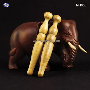 Combo 2 cây ấn huyệt bằng gỗ thơm -hình con sâu giúp đả thông kinh mạch và lưu thông khí huyết - MH858 - HAHANCO