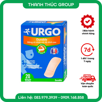[ Hộp 20 cái] Băng cá nhân Urgo Durable bảo vệ vết thương