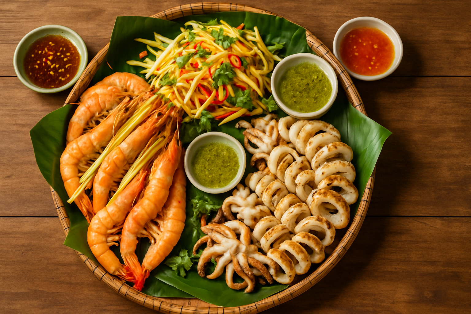 Bố trí quầy buffet hải sản khoa học với khay giữ nhiệt và thẻ tên món
