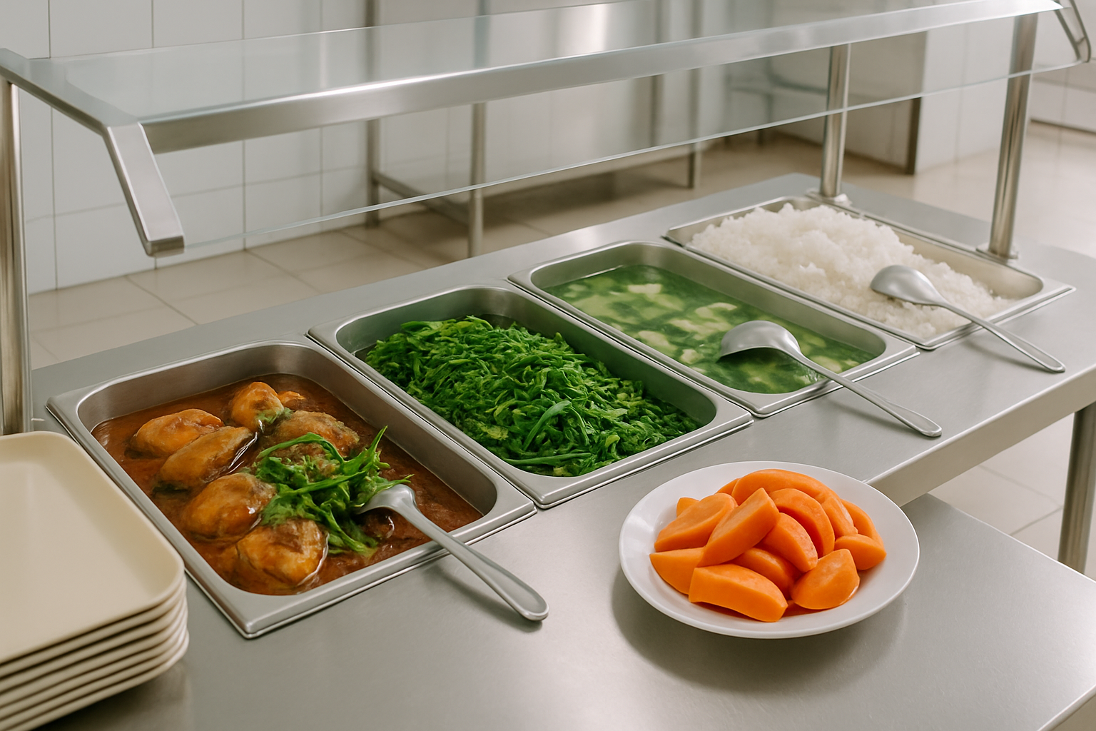 Giao nhận thực phẩm sạch tại khu tiếp nhận bếp nhà máy
