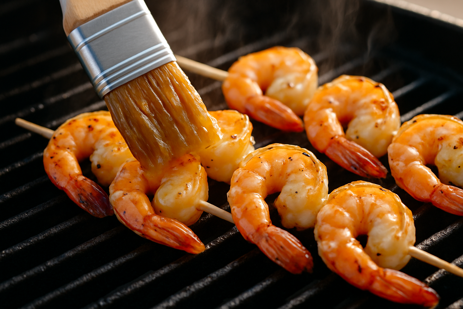 Bàn tiệc BBQ doanh nghiệp ngoài trời với bếp nướng, hải sản và rau củ bày đẹp mắt
