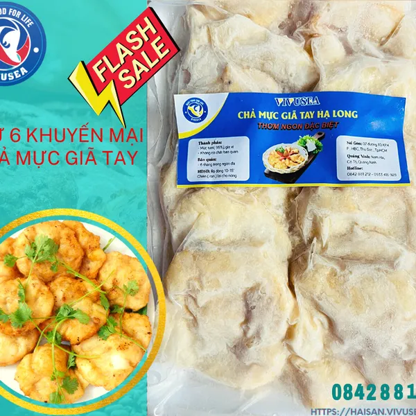 Chả Mực Ngon Hạ Long Giã Tay Loại 1-Túi 500gr 
