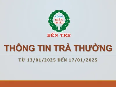 THÔNG TIN KẾT QUẢ TRẢ THƯỞNG TỪ 13/01/2025 ĐẾN 17/01/2025