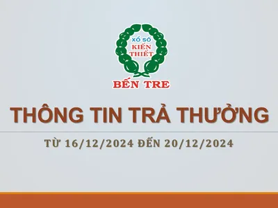 THÔNG TIN KẾT QUẢ TRẢ THƯỞNG TỪ 16/12/2024 ĐẾN 20/12/2024