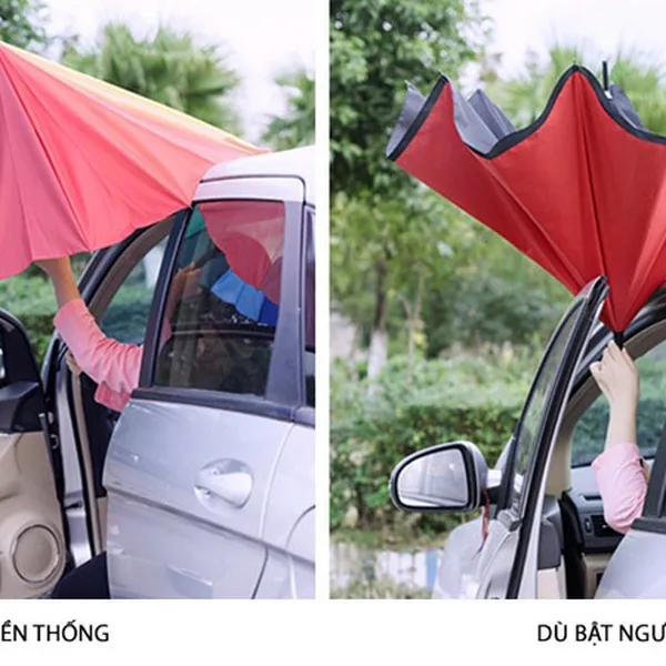 DÙ GẤP NGƯỢC (ĐI Ô TÔ)