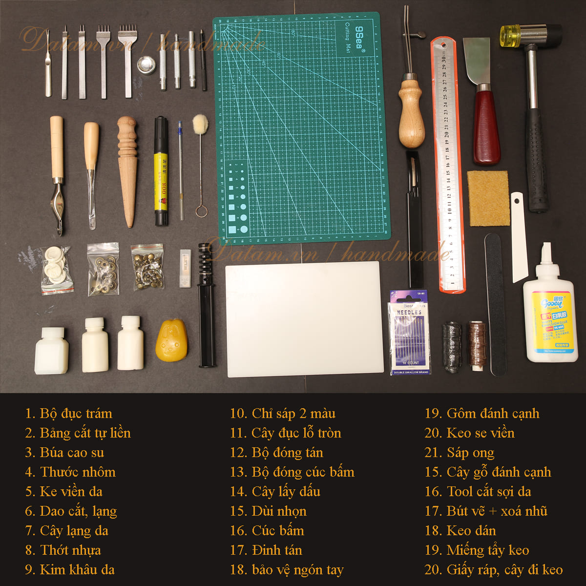 Dụng cụ may túi da