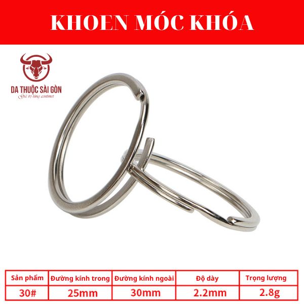 Khoen móc khóa dẹp 30mm