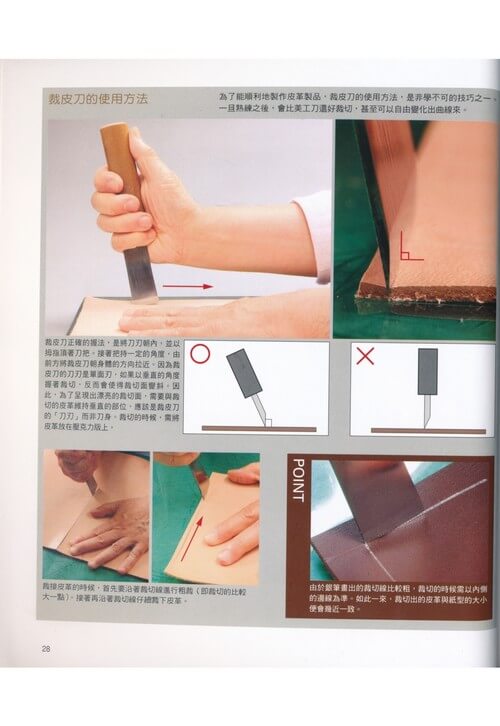 Kỹ thuật sử dụng các loại dao để cắt da Kỹ thuật làm đồ da