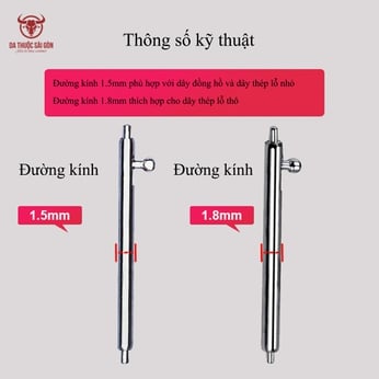 Chốt đồng hồ thông minh 1.5mm đủ size từ 12mm đến 26mm