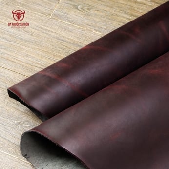 Da bò Pullup wax màu nâu đỏ