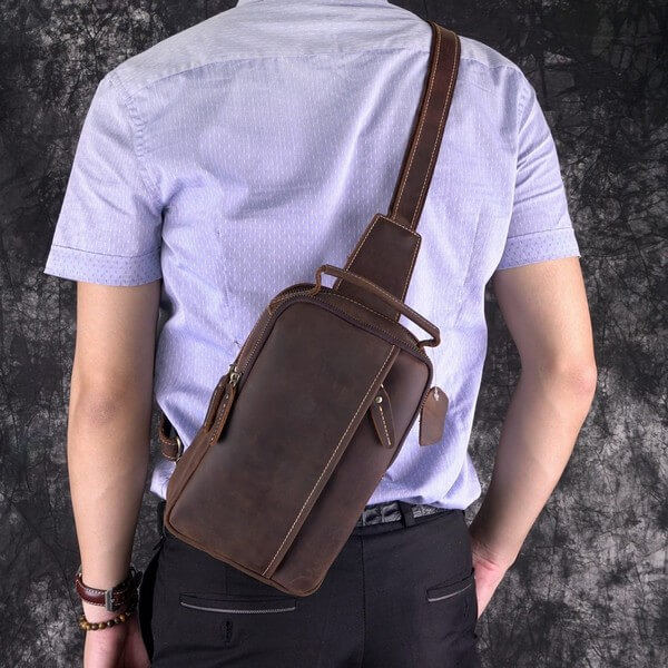 túi đeo chéo da bò sáp