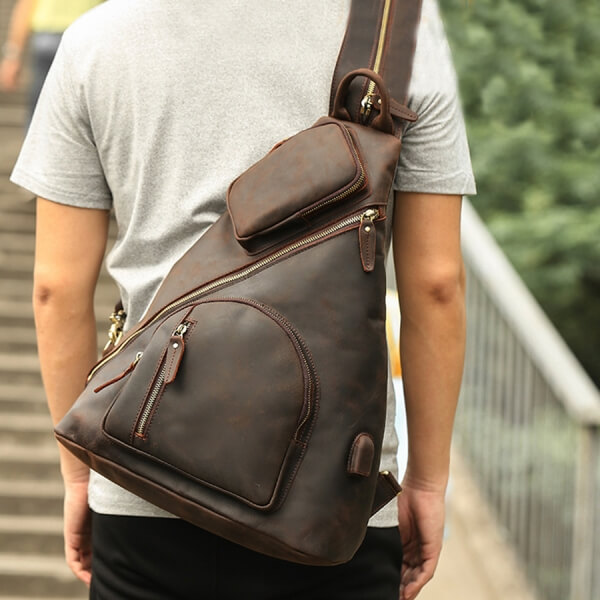 túi đeo chéo da bò sáp