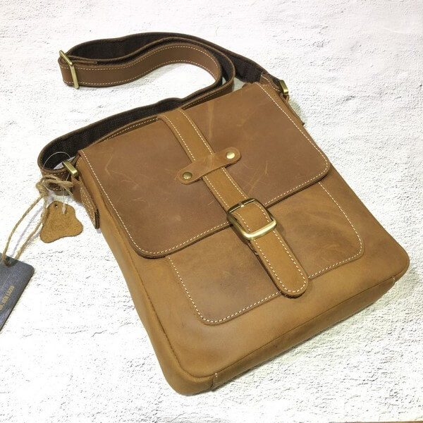 túi đeo chéo da bò sáp