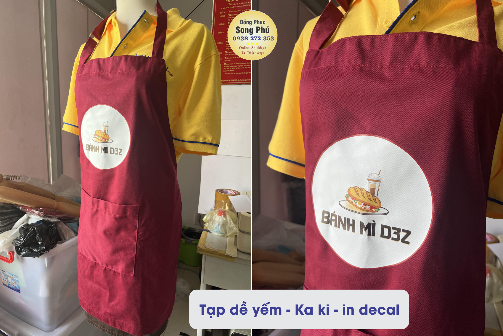 tạp dề vải kaki