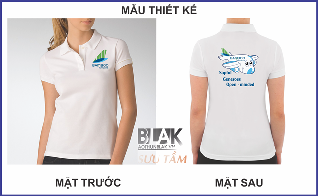 Mẫu may gia công áo thun đồng phục Bamboo Airways - Hình 1