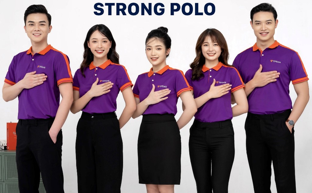 Mẫu áo đồng phục màu tím của ngân hàng TP Bank