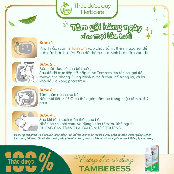 Nước Tắm Thảo dược Trẻ Em TAMBEBESS 250ml 