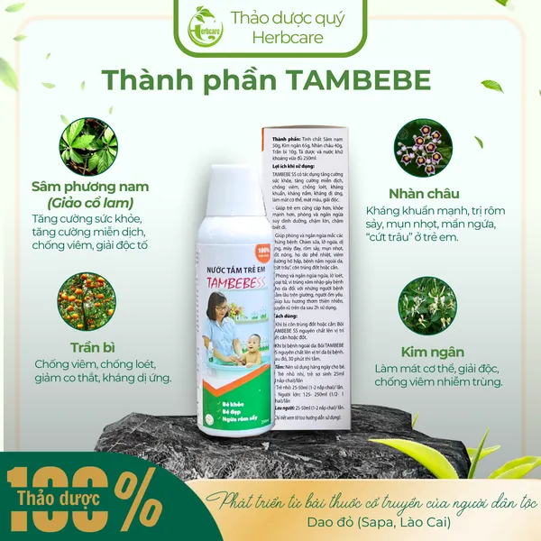 Nước Tắm Thảo dược Trẻ Em TAMBEBESS 250ml 