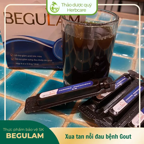 Begulam - hỗ trợ giảm acid uric máu, giảm sưng đau khớp do Gout