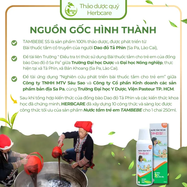 Nước Tắm Thảo dược Trẻ Em TAMBEBESS 250ml 