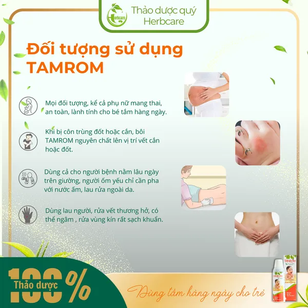 Nước Tắm Thảo Dược Trị Rôm Sảy TAMROM 250ml