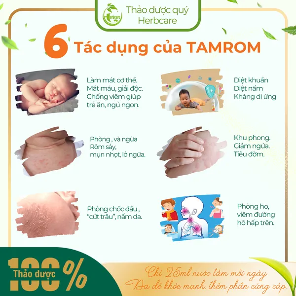 Nước Tắm Thảo Dược Trị Rôm Sảy TAMROM 250ml