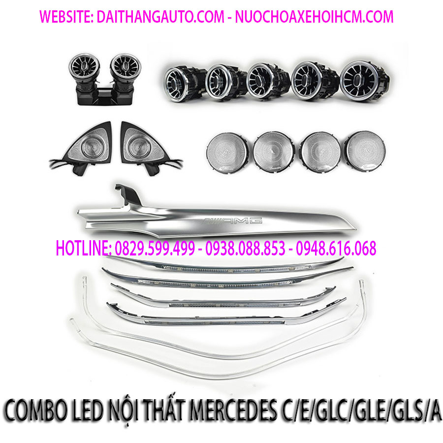 COMBO LED NỘI THẤT 7 MÓN MERCEDES C/E/GLC/A/CLA/GLE/GLS