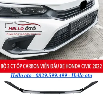 BỘ 3 CT ỐP CARBON VIỀN ĐẦU XE HONDA CIVIC 2022