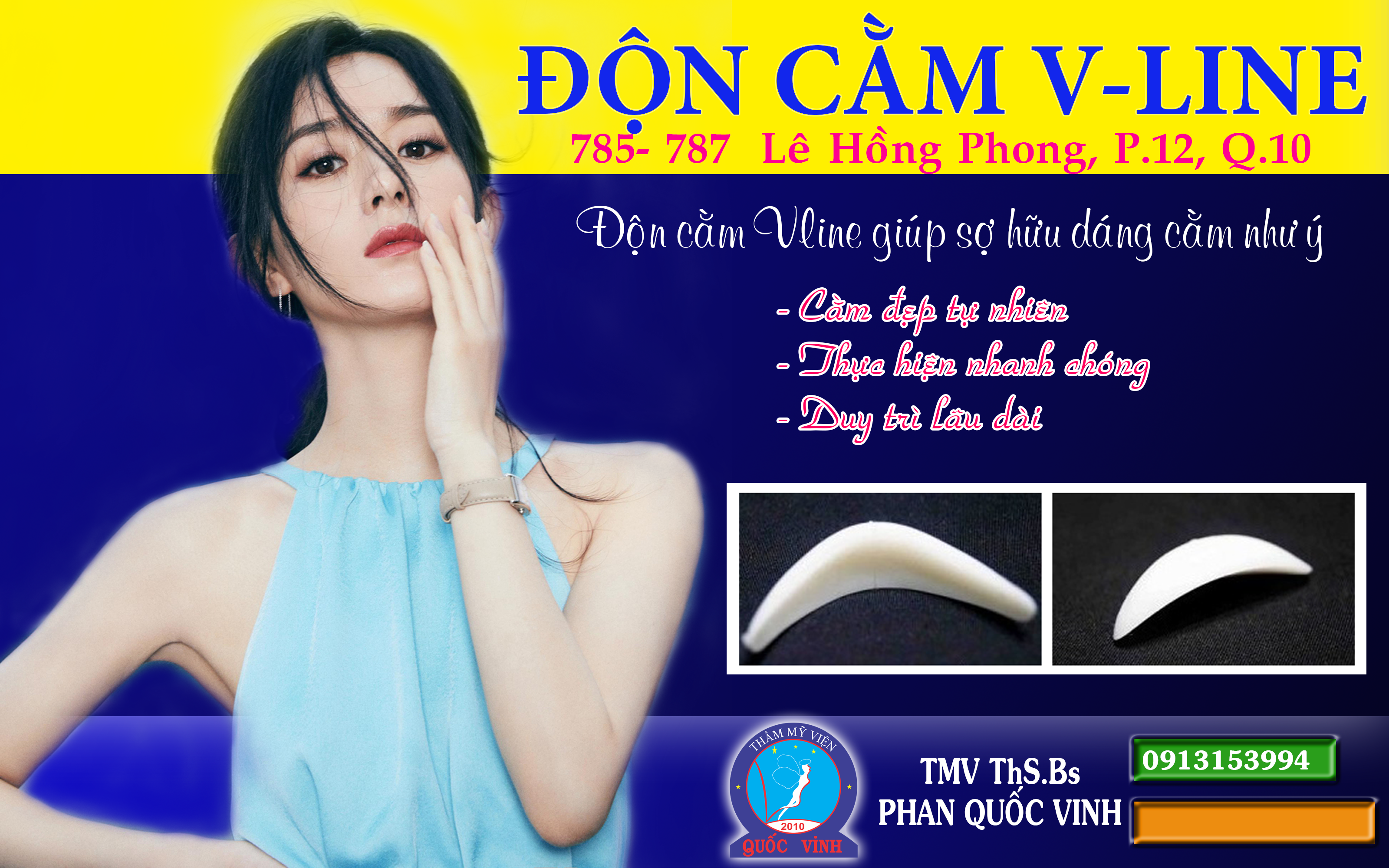 Thẩm mỹ viện Quốc Vinh - Phẫu thuật thẩm mỹ đẹp - Độn cằm Vline đẹp