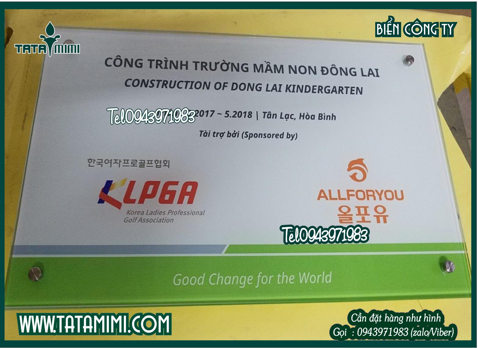 Bảng hiệu công ty mica-biển mica công ty