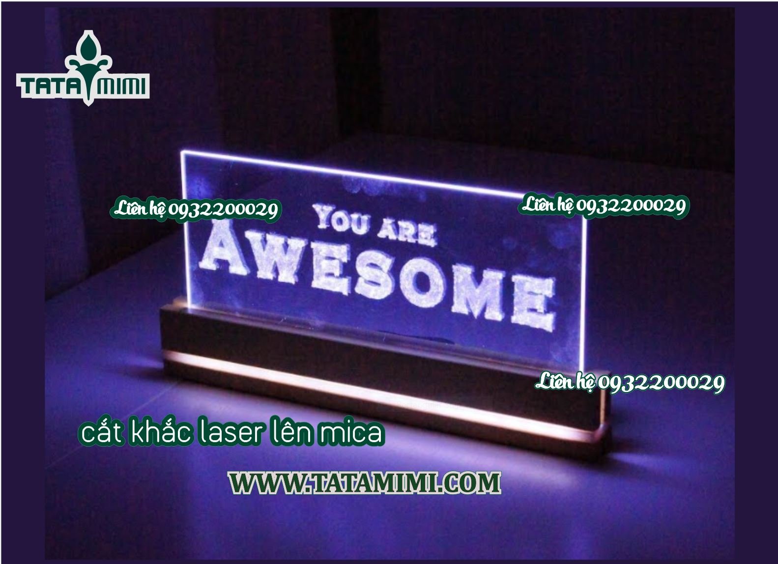 Bảng chức danh khắc trực tiếp lên mica