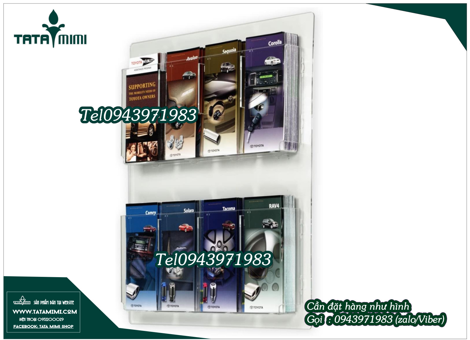 Kệ mica treo tường nhiều ô sử dụng