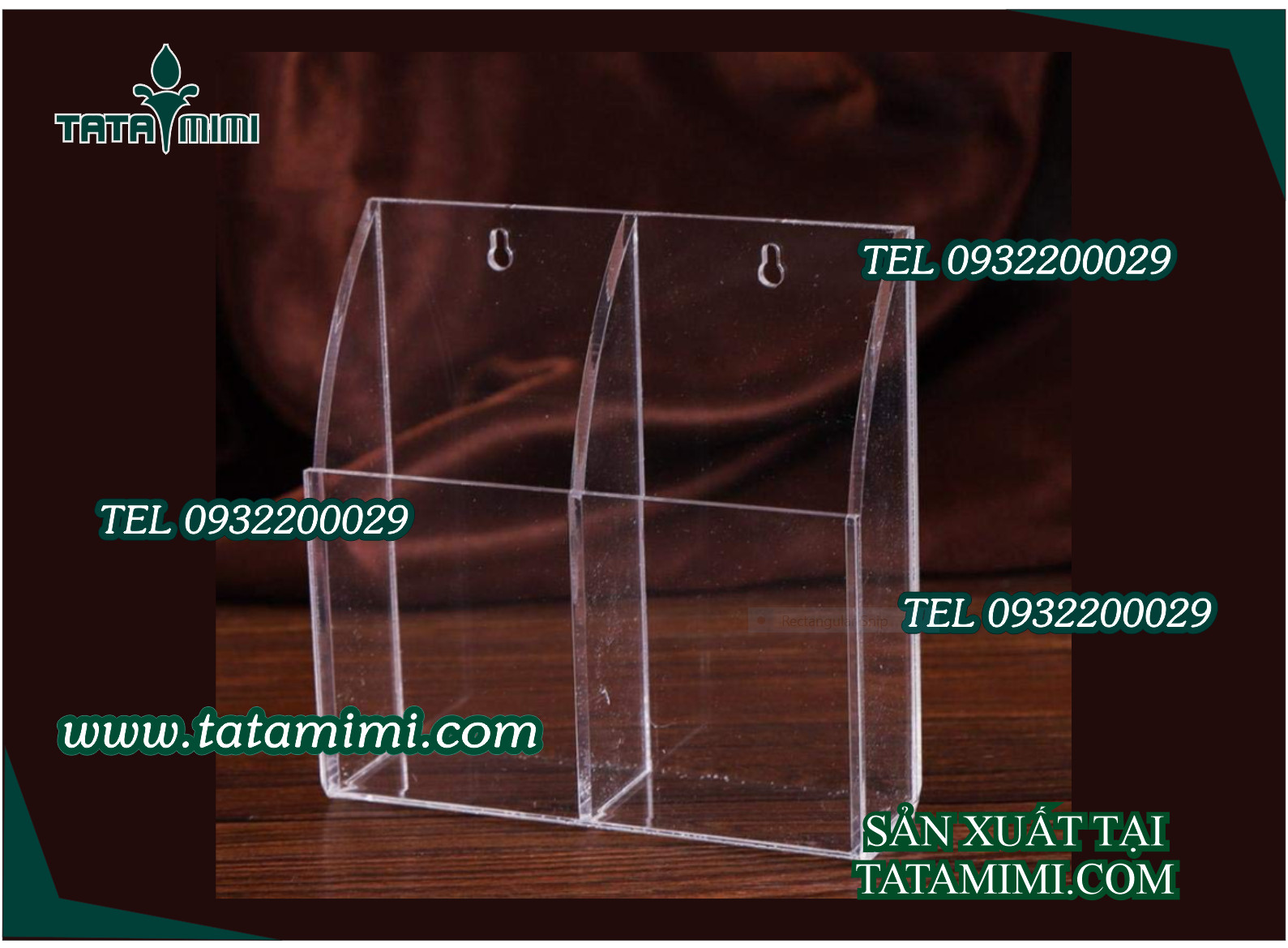 Mica gắn hộp chia nhiều ngăn nhỏ đựng đồ