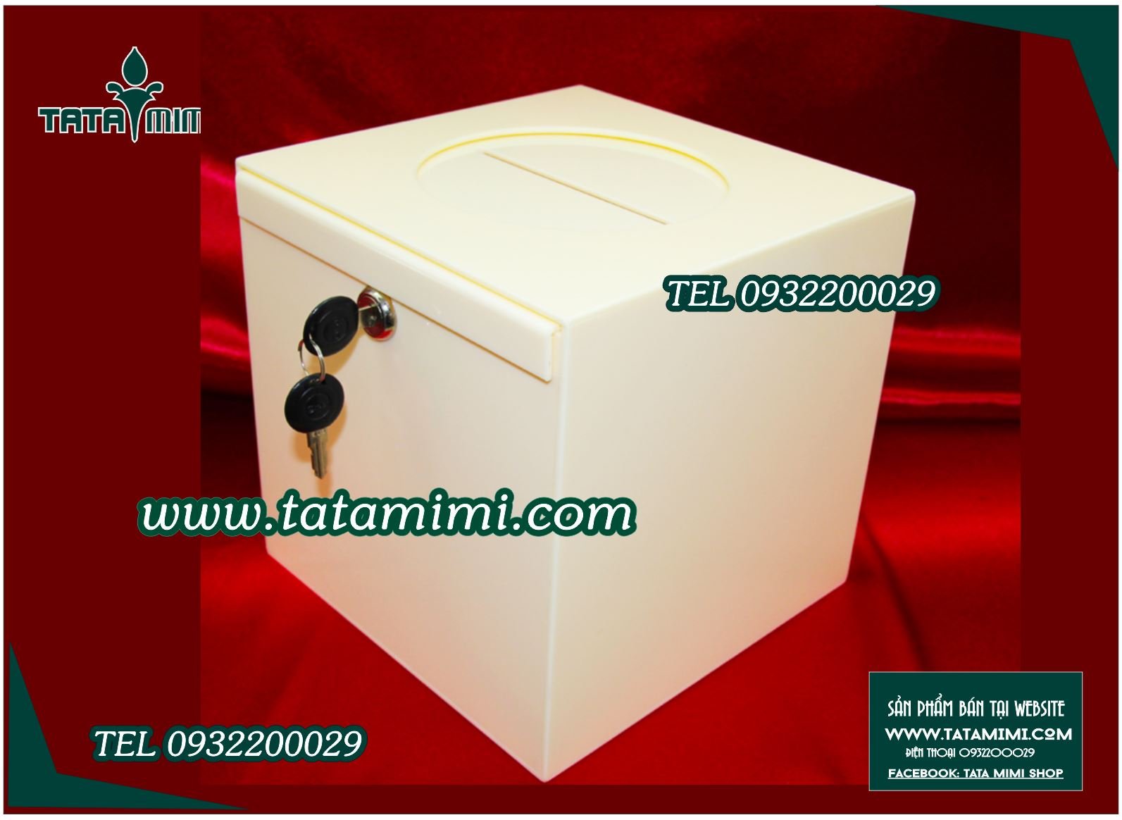 Thùng tip các màu mica có ổ khóa