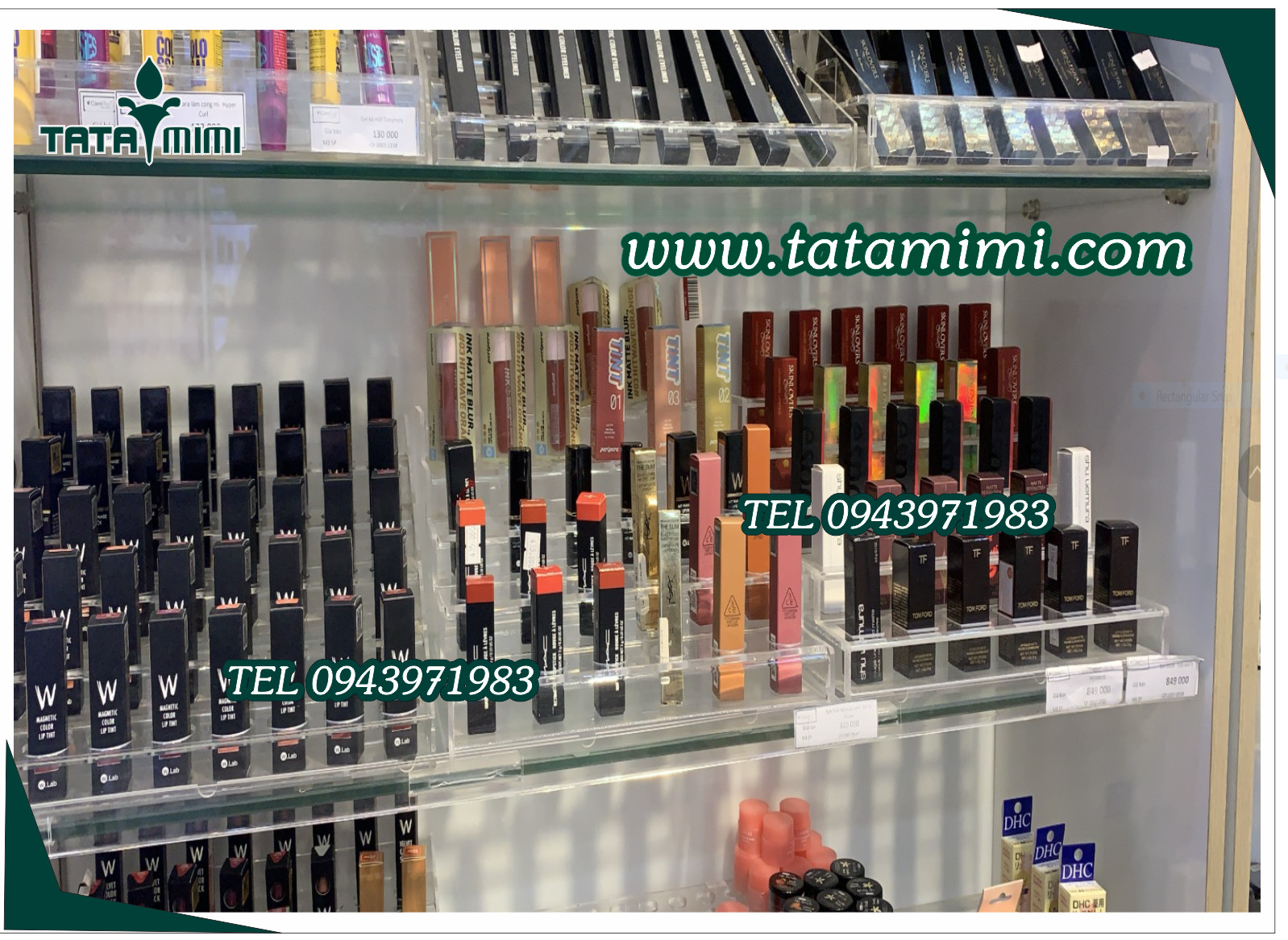 Kệ sơn nước để bàn treo tường bằng chất liệu mica