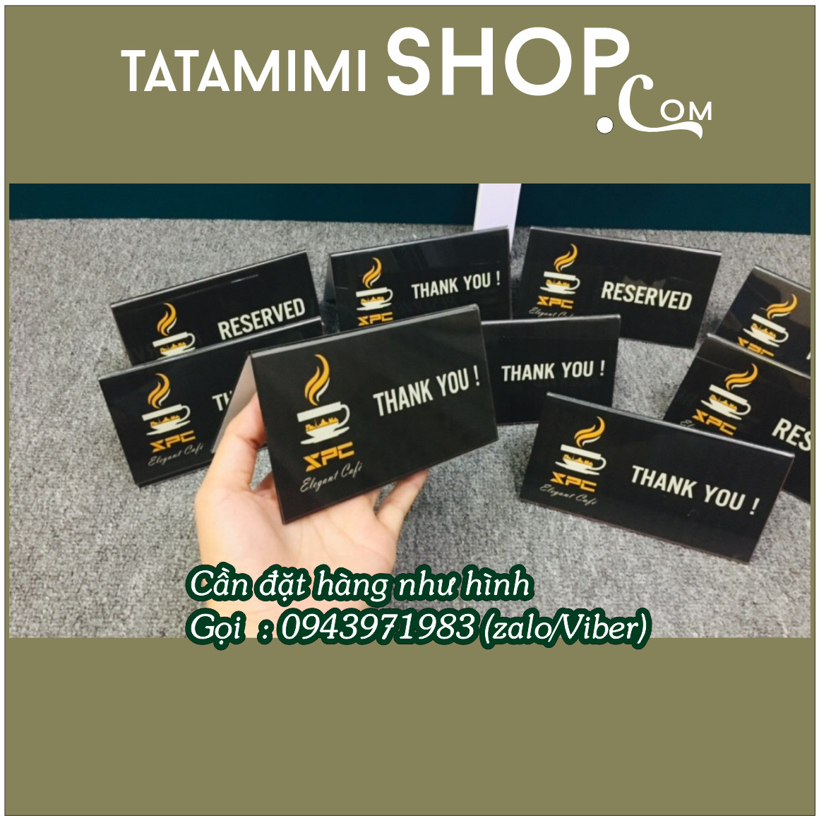 Bảng chữ A in decal 2 mặt với 2 nội dung khác nhau