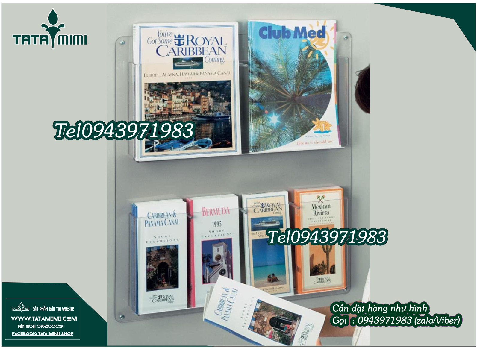 Mẫu kệ tờ rơi để bàn và treo tường có giống nhau không