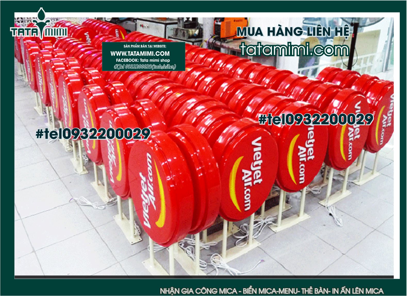 Biển hút nổi từ mica có hình tròn hình vuông siêu sáng