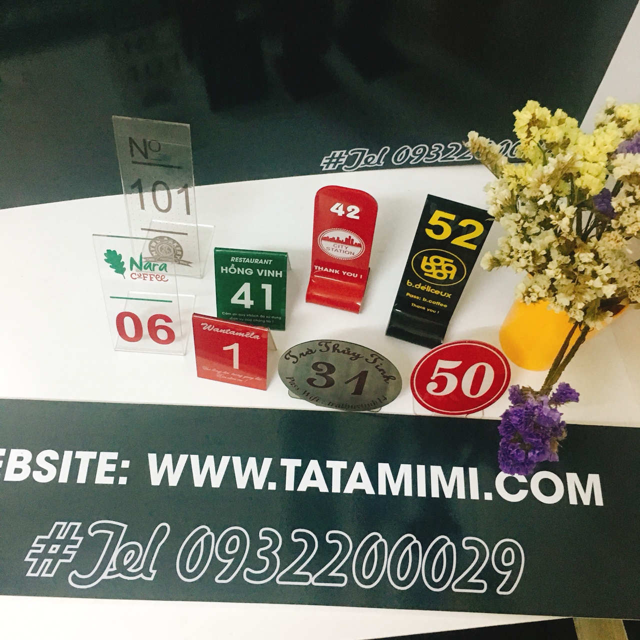 Thẻ số bàn trà sữa cafe Thẻ số bàn trà sữa cafe