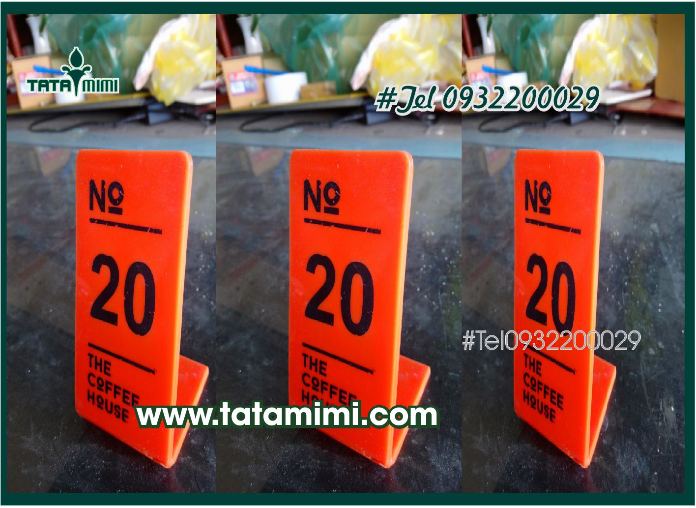 Thẻ số bàn trà sữa cafe Thẻ số bàn trà sữa cafe