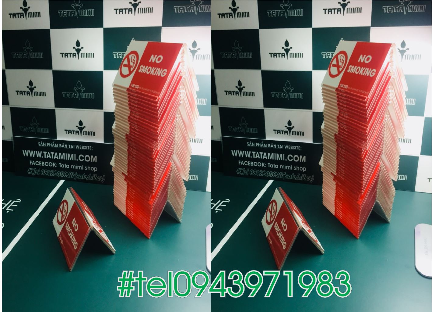 Biển mica để bàn - biển no smoking
