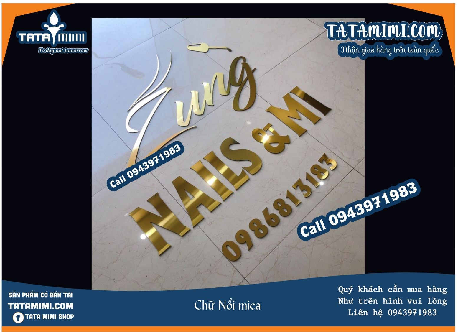 Backdrop lưng mica nội dung gắn chữ nổi