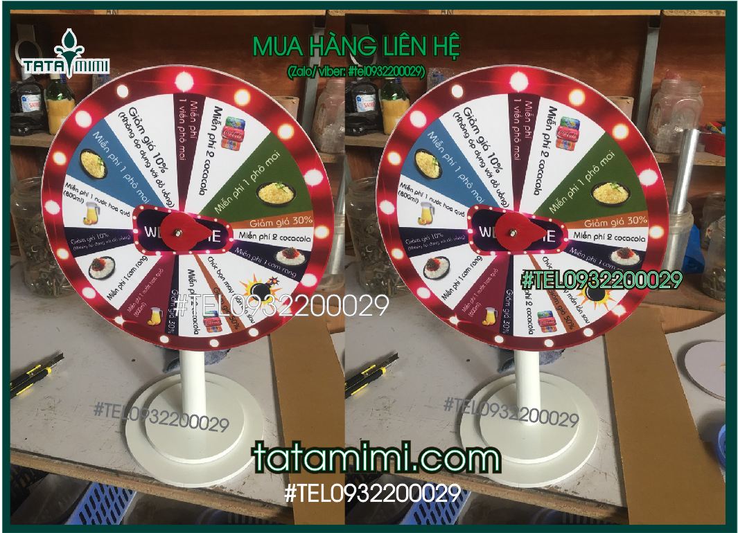 Vòng quay để bàn thân gỗ hoặc sơn màu