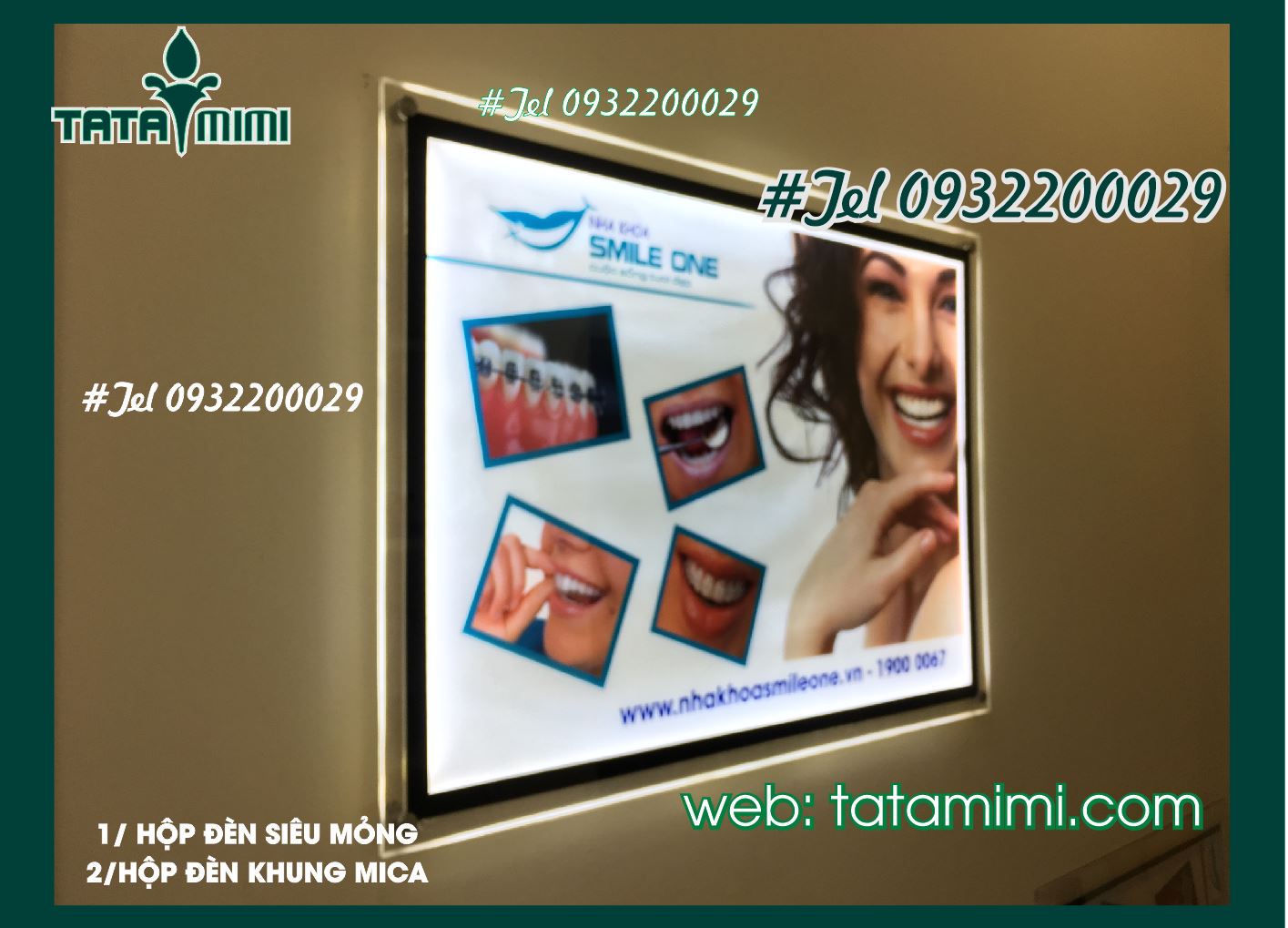 Bảng treo tường có led mica đẹp