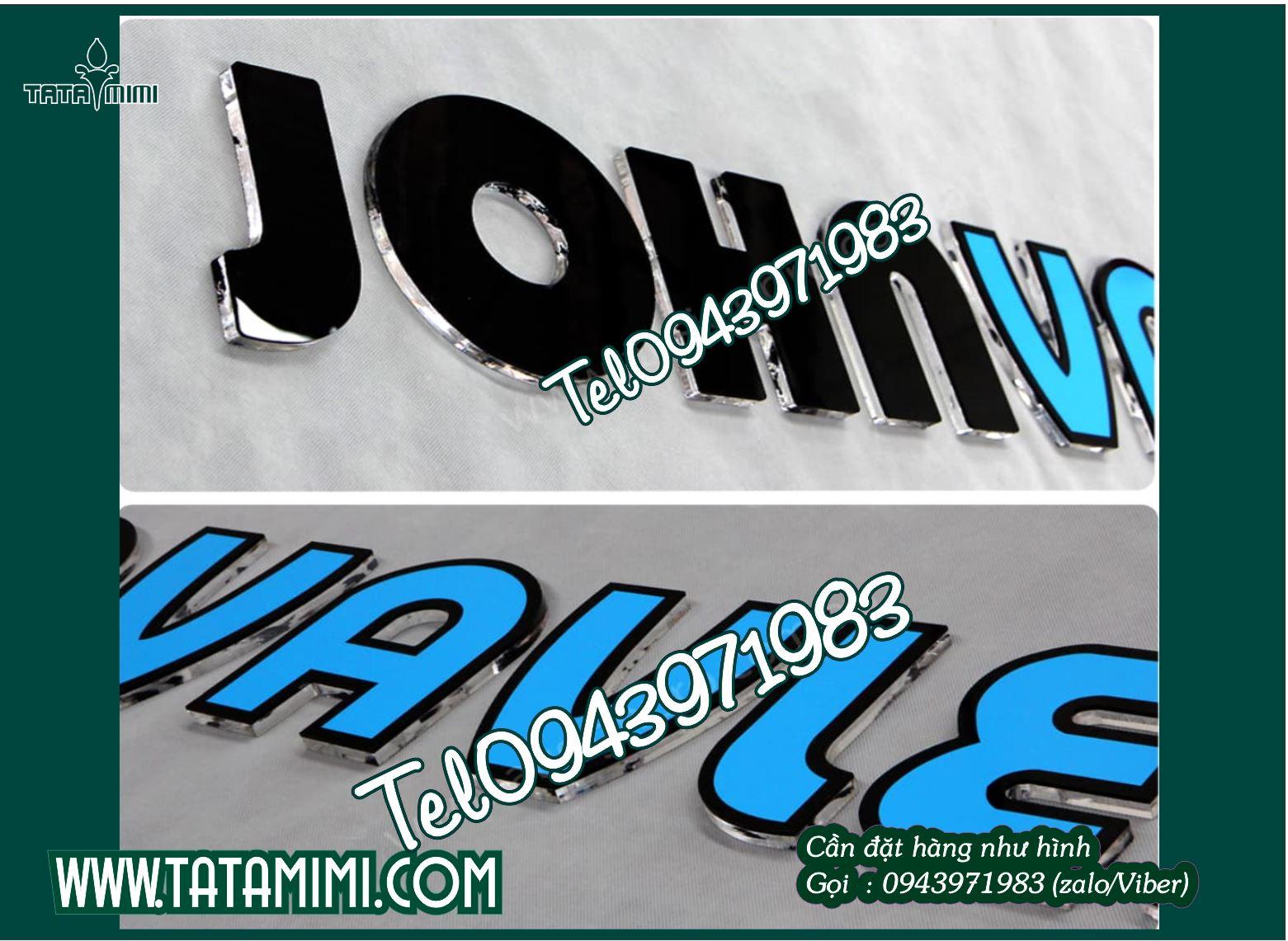 Chữ mica có led làm thành biển